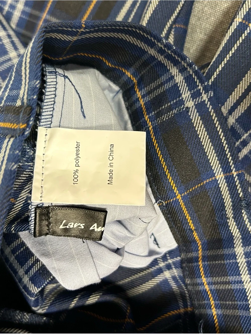 Men's Blue Plaid Chino Pants